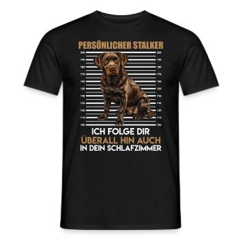 Labrador Liebhaber PERSÖNLICHER STALKER Lustiges - Männer T-Shirt - Schwarz - Vorne - AI Model Male 178 light (178cm)