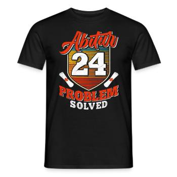 Abitur 2024 Problem Solved Abiturienten Lustiges - Männer T-Shirt - Schwarz - Vorne - AI Model Male 178 light (178cm)