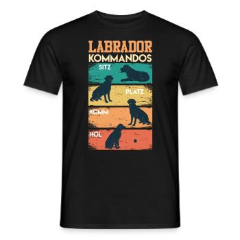 Labrador KOMMANDOS Labrador Liebhaber Lustiges - Männer T-Shirt - Schwarz - Vorne - AI Model Male 178 light (178cm)