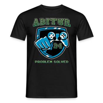 Abitur PROBLEM SOLVED Gamer Abiturienten Abi - Männer T-Shirt - Schwarz - Vorne - AI Model Male 178 light (178cm)