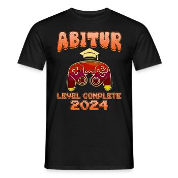 Abitur 2024 LEVEL COMPLETE Abiturienten Abschluss - Männer T-Shirt - Schwarz - Vorne - AI Model Male 178 light (178cm)