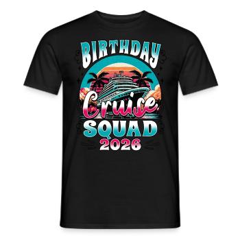Escouade de croisière d’anniversaire 2026 - T-shirt homme - noir - Devant - AI Model Male 178 light (178cm)