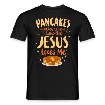Crêpes Amoureux Enfants Jésus Foi - T-shirt homme - noir - Devant - AI Model Male 178 light (178cm)