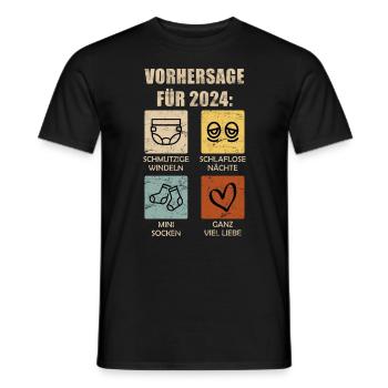 Werdende Eltern 2024 Vorhersage 2024 - Männer T-Shirt - Schwarz - Vorne - AI Model Male 178 light (178cm)