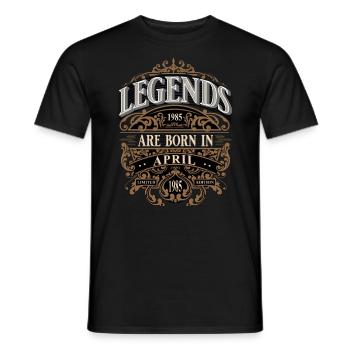1985 Avril Naissance Anniversaire Année de naissance - T-shirt homme - noir - Devant - AI Model Male 178 light (178cm)