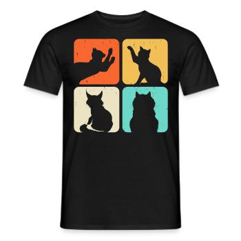 Cat Motif - Men's T-Shirt - black - Front - AI Model Male 178 light (178cm)