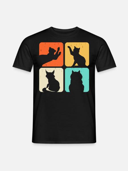 Cat Motif - Men's T-Shirt - black