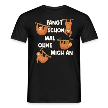 Mitarbeiter Lustig Fangt schon mal Ohne mich an - Männer T-Shirt - Schwarz - Vorne - AI Model Male 178 light (178cm)