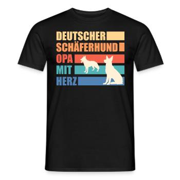 Deutscher Schäferhund OPA MIT HERZ Schäferhund - Männer T-Shirt - Schwarz - Vorne - AI Model Male 178 light (178cm)