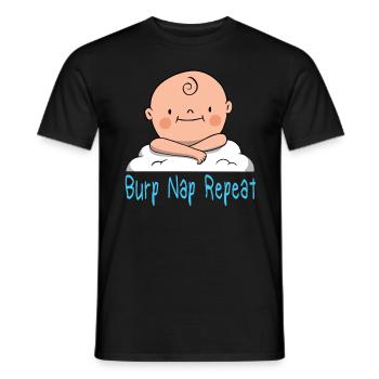 Burp Nap Repeat Pregnancy Baby Babies - Men's T-Shirt - black - Front - AI Model Male 178 light (178cm)