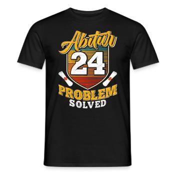 Abitur 2024 Problem Solved Abiturienten Lustiges - Männer T-Shirt - Schwarz - Vorne - AI Model Male 178 light (178cm)