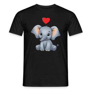Elephant Colorful Cute Elephant Baby - Men's T-Shirt - black - Front - AI Model Male 178 light (178cm)
