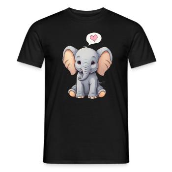 Elephant Colorful Cute Elephant Baby - Men's T-Shirt - black - Front - AI Model Male 178 light (178cm)