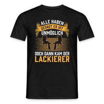 Then came the vehicle painter car painter - Men's T-Shirt - black - Front - AI Model Male 178 light (178cm)