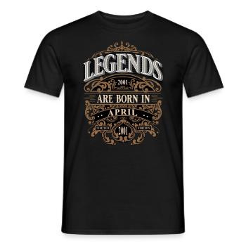 2001 Avril Naissance Anniversaire Année de naissance - T-shirt homme - noir - Devant - AI Model Male 178 light (178cm)