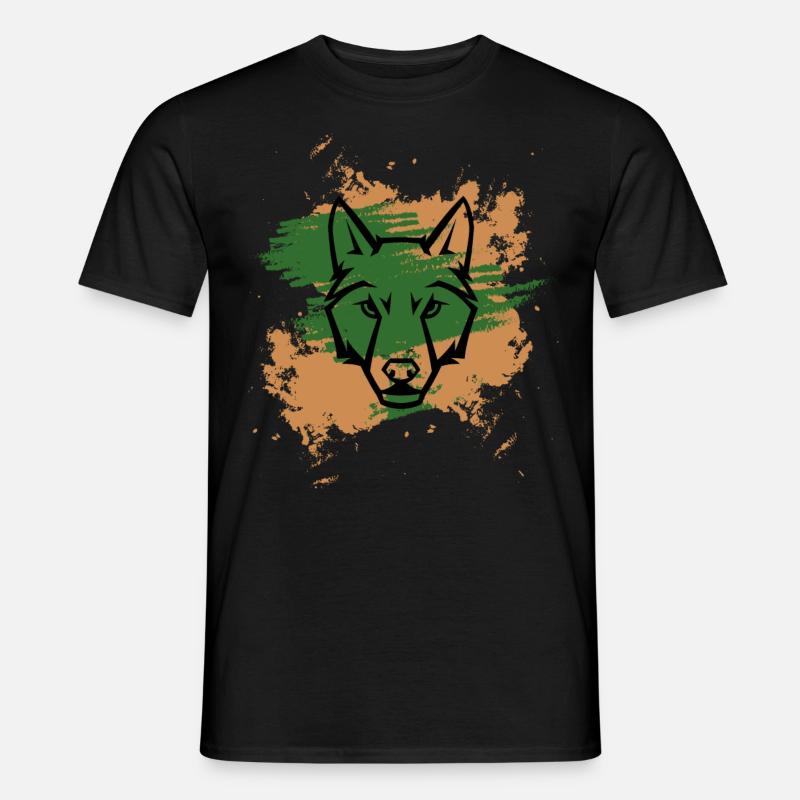 Wolf Tier - Männer T-Shirt - Schwarz