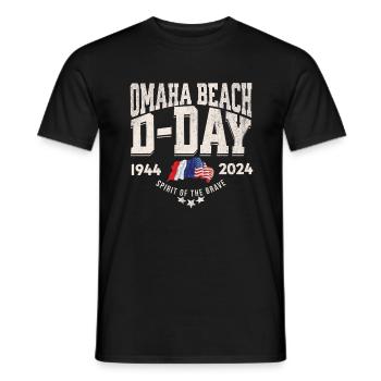 D Day Omaha Beach 2024 - Men's T-Shirt - black - Front - AI Model Male 178 light (178cm)