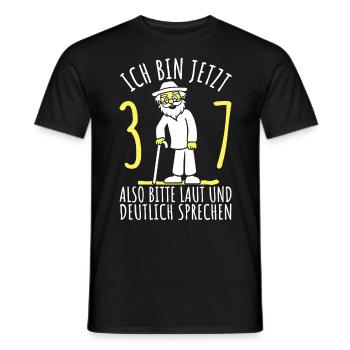 37. Geburtstag 37er 37ter Ich bin jetzt 37 Jahre - Männer T-Shirt - Schwarz - Vorne - AI Model Male 178 light (178cm)