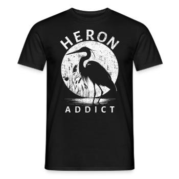 Héron Accro - T-shirt homme - noir - Devant - AI Model Male 178 light (178cm)