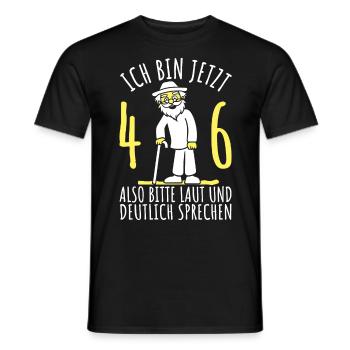 46. Geburtstag 46er 46ter Ich bin jetzt 46 Jahre - Männer T-Shirt - Schwarz - Vorne - AI Model Male 178 light (178cm)