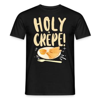 Pancake Lover Kids Pun Holy Crepe - Men's T-Shirt - black - Front - AI Model Male 178 light (178cm)