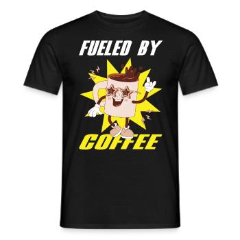 Alimenté par le café Kaffee Barista Espresso - T-shirt homme - noir - Devant - AI Model Male 178 light (178cm)
