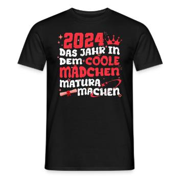 2024 Das Jahr in dem Coole Mädchen Matura Machen - Männer T-Shirt - Schwarz - Vorne - AI Model Male 178 light (178cm)