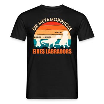 Labrador Hund METAMORPHOSE EINES LABRADORS - Männer T-Shirt - Schwarz - Vorne - AI Model Male 178 light (178cm)