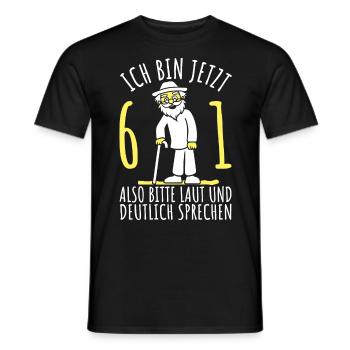 61. Geburtstag 61er 61ter Ich bin jetzt 61 Jahre - Männer T-Shirt - Schwarz - Vorne - AI Model Male 178 light (178cm)