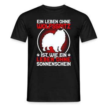Leben ohne Wolfsspitz Deutscher Wolfsspitz - Männer T-Shirt - Schwarz - Vorne - AI Model Male 178 light (178cm)