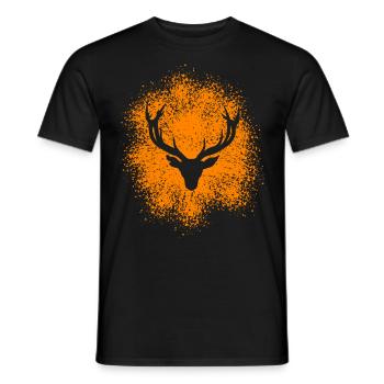 Tête de cerf majestueuse – pour les chasseurs, les amoureux de la nature - T-shirt homme - noir - Devant - AI Model Male 178 light (178cm)