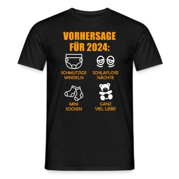 Werdende Eltern Vorhersage für 2024 Werdender Papa - Männer T-Shirt - Schwarz - Vorne - AI Model Male 178 light (178cm)