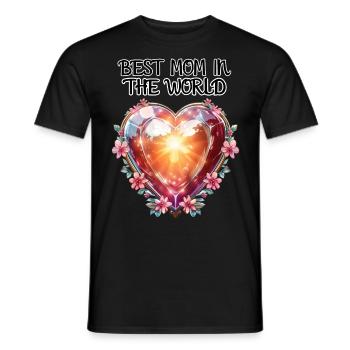 Mother's Day. Liebe, Beste Mutter, Herz, Blumen, - Männer T-Shirt - Schwarz - Vorne - AI Model Male 178 light (178cm)