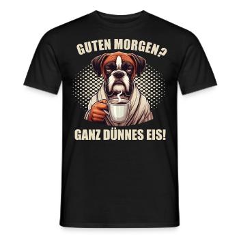 Guten Morgen ganz dünnes Eis Boxer Boxerhalter - Männer T-Shirt - Schwarz - Vorne - AI Model Male 178 light (178cm)