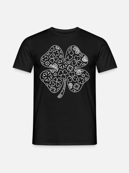 Trèfle blanc - T-shirt homme - noir