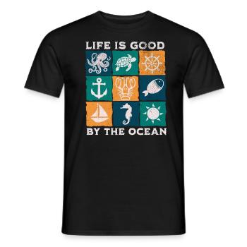Das Leben am Meer ist gut - Männer T-Shirt - Schwarz - Vorne - AI Model Male 178 light (178cm)
