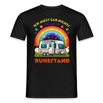 Retirement Pension Pensioner Caravan Camping Camper - Men's T-Shirt - black - Front - AI Model Male 178 light (178cm)