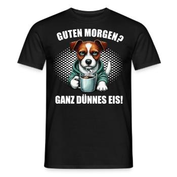 Guten morgenganz dünnes Eis Jack Russel Hunderasse - Männer T-Shirt - Schwarz - Vorne - AI Model Male 178 light (178cm)