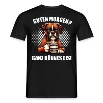 Guten Morgen ganz dünnes Eis Boxer Boxerhalter - Männer T-Shirt - Schwarz - Vorne - AI Model Male 178 light (178cm)