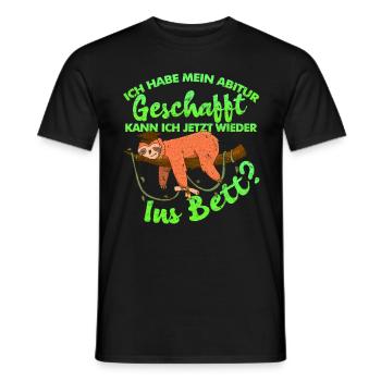 Abitur Geschafft Kann ich wieder ins Bett Lustige - Männer T-Shirt - Schwarz - Vorne - AI Model Male 178 light (178cm)