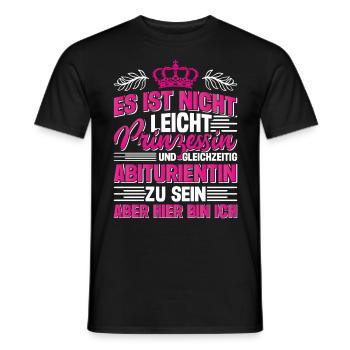 Abi Nicht Leicht Prinzessin und Abiturientin - Männer T-Shirt - Schwarz - Vorne - AI Model Male 178 light (178cm)
