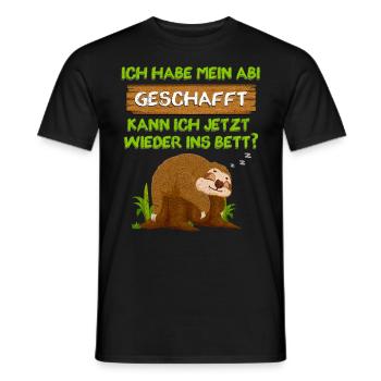 Abitur Habe Abi Geschafft Kann Ich Wieder ins Bett - Männer T-Shirt - Schwarz - Vorne - AI Model Male 178 light (178cm)