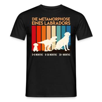Labrador Hund METAMORPHOSE EINES LABRADORS - Männer T-Shirt - Schwarz - Vorne - AI Model Male 178 light (178cm)