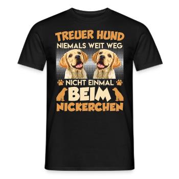 Labrador TREUER HUND NIEMALS WEIT WEG Labrador - Männer T-Shirt - Schwarz - Vorne - AI Model Male 178 light (178cm)