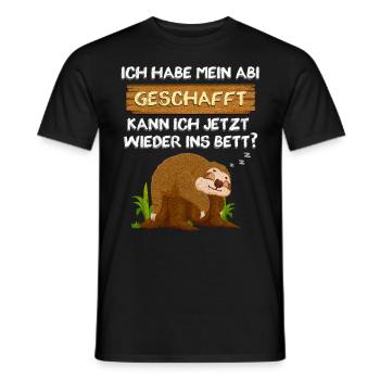 Abitur Habe Abi Geschafft Kann Ich Wieder ins Bett - Männer T-Shirt - Schwarz - Vorne - AI Model Male 178 light (178cm)