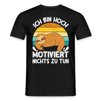 Fauler Kollege Bin Hoch Motiviert Nichts zu Tun - Männer T-Shirt - Schwarz - Vorne - AI Model Male 178 light (178cm)