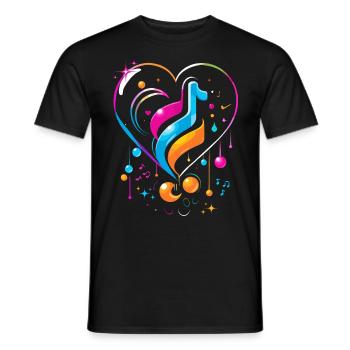 Gaming Musical Heart - Zusammenfassung - Männer T-Shirt - Schwarz - Vorne - AI Model Male 178 light (178cm)