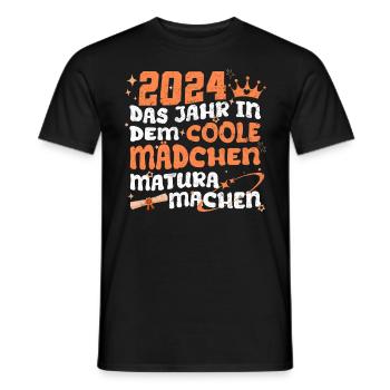 2024 Das Jahr in dem Coole Mädchen Matura Machen - Männer T-Shirt - Schwarz - Vorne - AI Model Male 178 light (178cm)