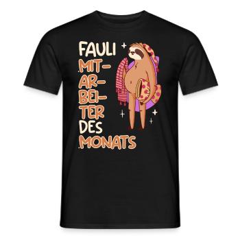 Faul Mitarbeiter des Monats Faultier Kollegen - Männer T-Shirt - Schwarz - Vorne - AI Model Male 178 light (178cm)