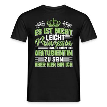 Abi Nicht Leicht Prinzessin und Abiturientin - Männer T-Shirt - Schwarz - Vorne - AI Model Male 178 light (178cm)